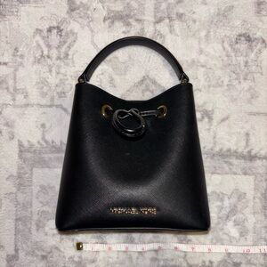 Michael Kors Black Leather Bucket Bag